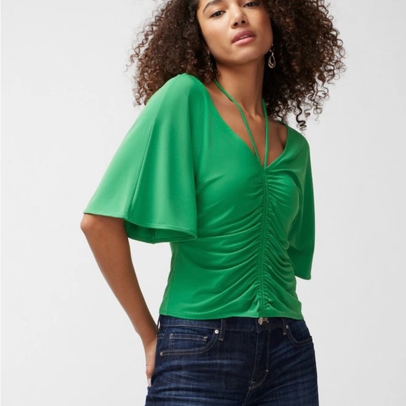 Matte Jersey Ruched Front Top - Picture 2 of 4